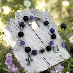 Handmade Purple Charmed Bracelet